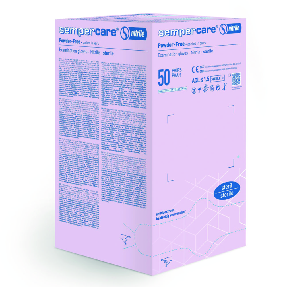 Jednorazové rukavice, <sup>SEMPERCARE®</sup> Nitril, sterilné