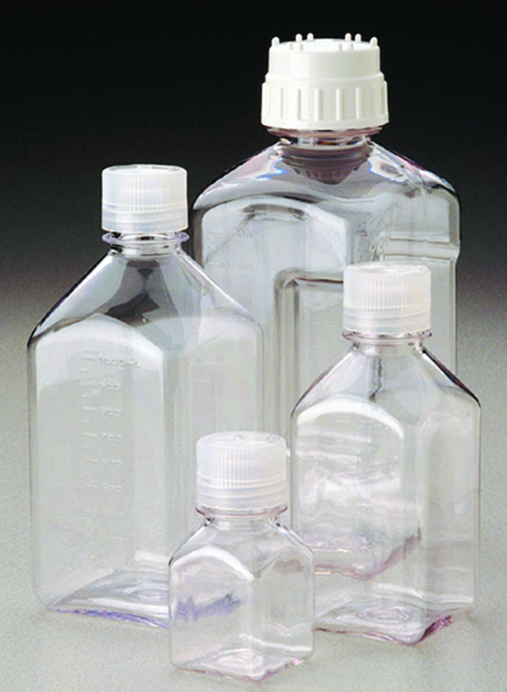 Štvorcové fľaše na médiá Nalgene™ Typ 2019, PETG, sterilné