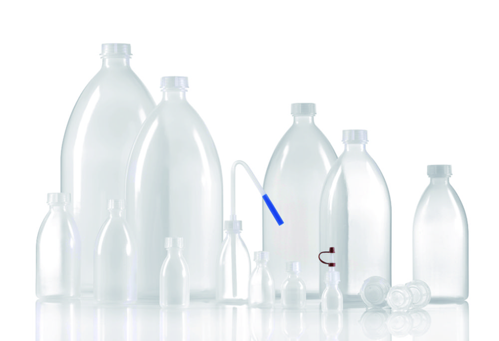 Fľaše s úzkym hrdlom bez uzáveru, séria 301, LDPE