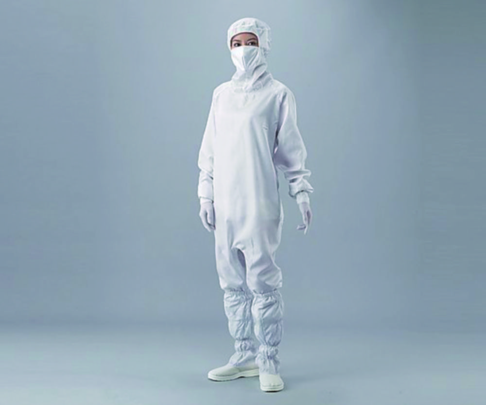 Kombinéza pre čisté priestory ASPURE, polyester, s kapucňou a maskou