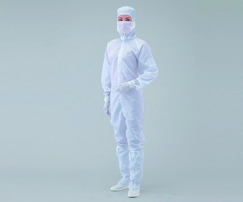 Kombinéza pre čisté priestory ASPURE, polyester, s integrovanou kapucňou