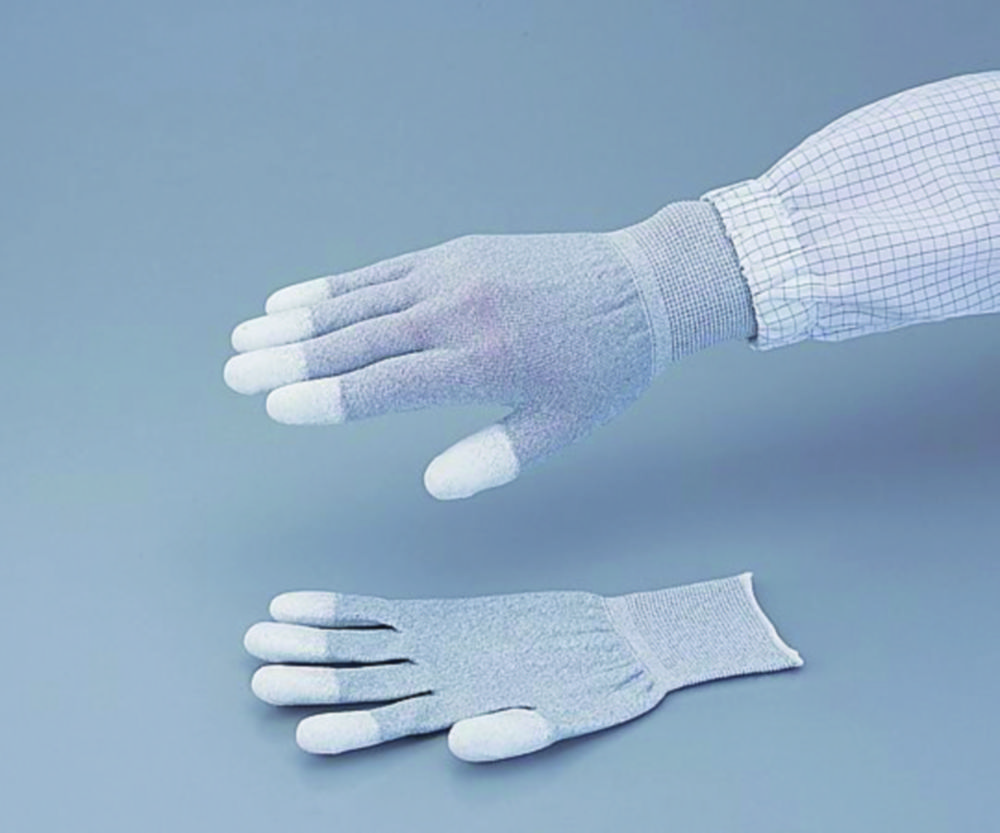 Vodivé rukavice ASPURE, antistatické, sivé, nylon, potiahnutá dlaň