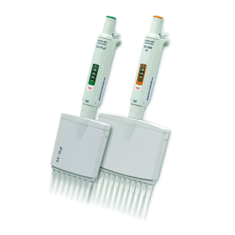 Viackanálové mikrolitrové pipety <sup>Acura®</sup> <i>manual</i> 855, variabilné