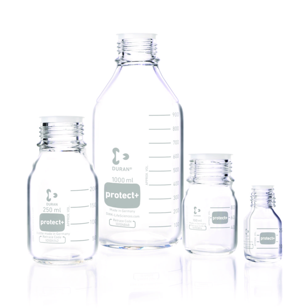 Laboratórne fľaše protect+ DURAN®, so sledovacím kódom