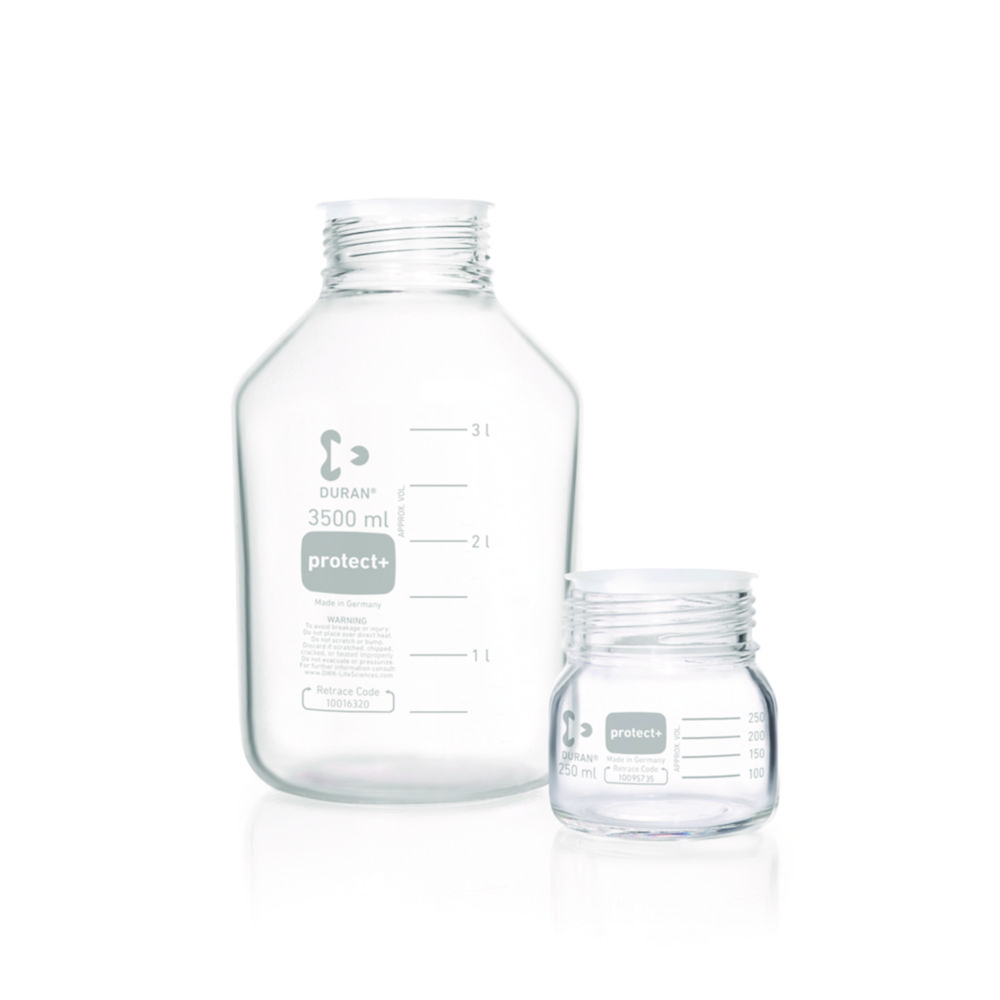 Laboratórne fľaše protect+ DURAN®, GLS80, so sledovacím kódom