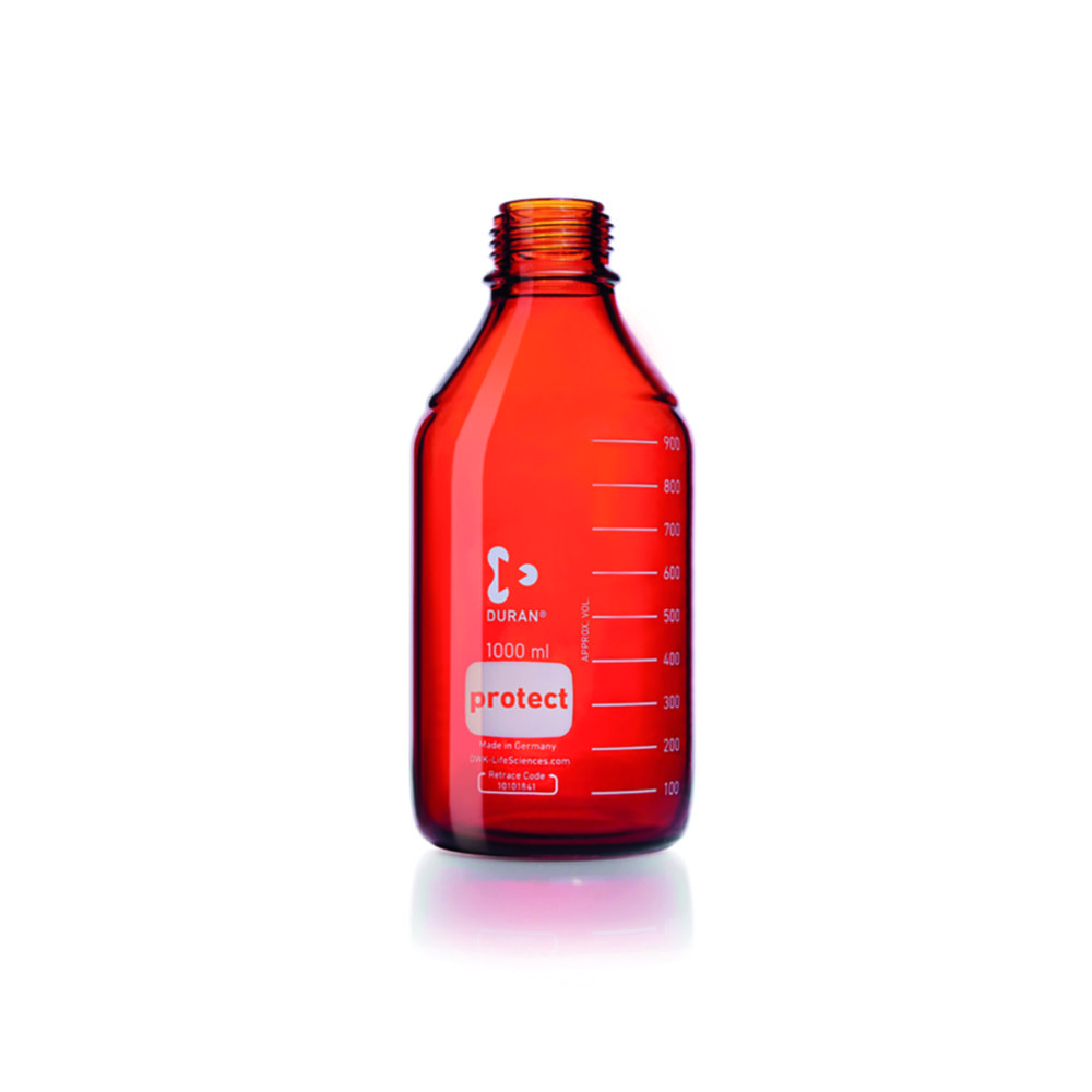 Fľaše s bezpečnostným povlakom, <sup>DURAN®</sup>, hnedé, so sledovacím kódom