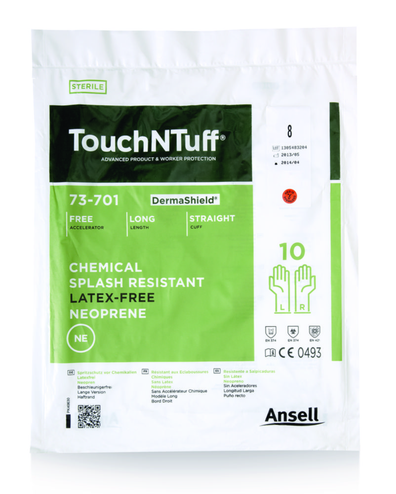 Rukavice na ochranu proti chemikáliám <sup>DermaShield®</sup>, polychlórprén, sterilné