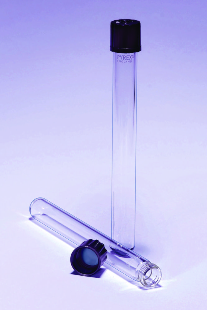 Kultivačné skúmavky, <sup>Pyrex®</sup>, s uzávermi