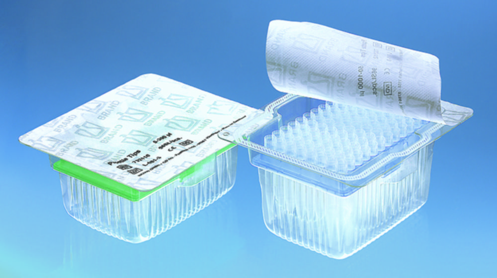 Filtračné špičky, uložené v stojane TipRack, sterilné, <sup>BIO-CERT®</sup>
